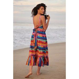 Anthropologie Farm Rio Soleil Embroidered Maxi Dress Size XS